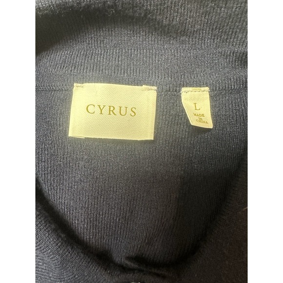 Cyrus Navy Soft Sweater Blazer Cardigan L Button Front Knit Workwear Minimalist - Picture 3 of 4